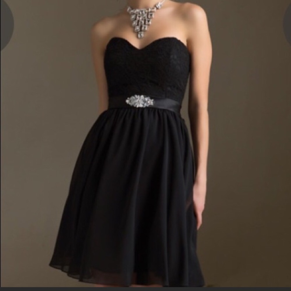 Mori Lee by Madeline Gardner Black Strapless Dress